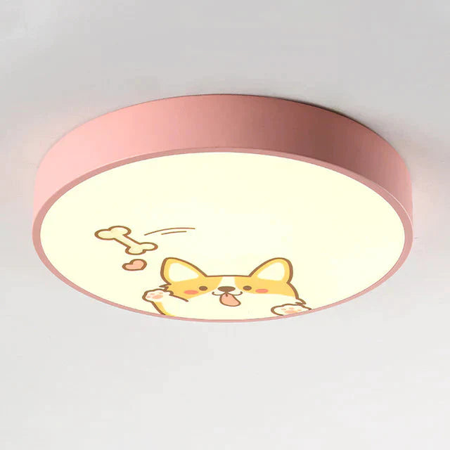 LED Ceiling Lamp Cartoon Kids Boy Girls' Room Round Multicolor 18W Ceiling Surface Mounted LED Lighting Fixtures