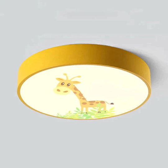 Led Ceiling Lamp Cartoon Kids Boy Girls Room Round Multicolor 18W Surface Mounted Lighting Fixtures