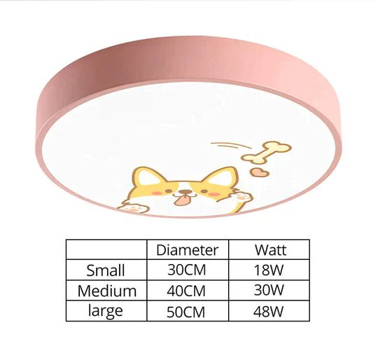 Led Ceiling Lamp Cartoon Kids Boy Girls Room Round Multicolor 18W Surface Mounted Lighting Fixtures