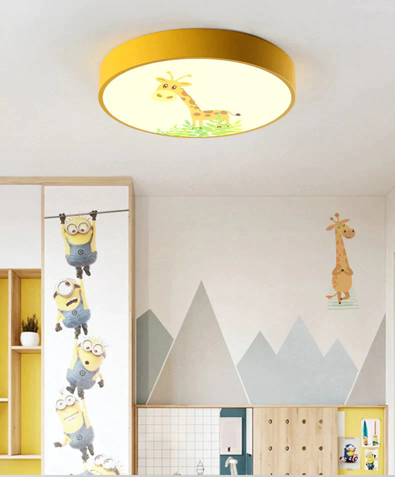 LED Ceiling Lamp Cartoon Kids Boy Girls' Room Round Multicolor 18W Ceiling Surface Mounted LED Lighting Fixtures