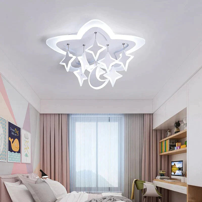 Creative Led Ceiling Light Stars Acrylic For Bedroom Living Room Dining Study Warm Fashion Modern