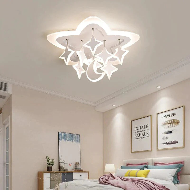 Creative Led Ceiling Light Stars Acrylic For Bedroom Living Room Dining Room Study Warm Fashion Modern Lamp Fixtures