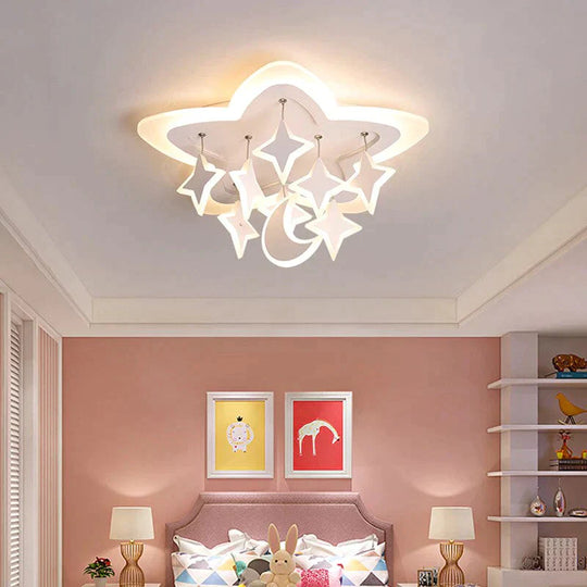 Creative Led Ceiling Light Stars Acrylic For Bedroom Living Room Dining Study Warm Fashion Modern