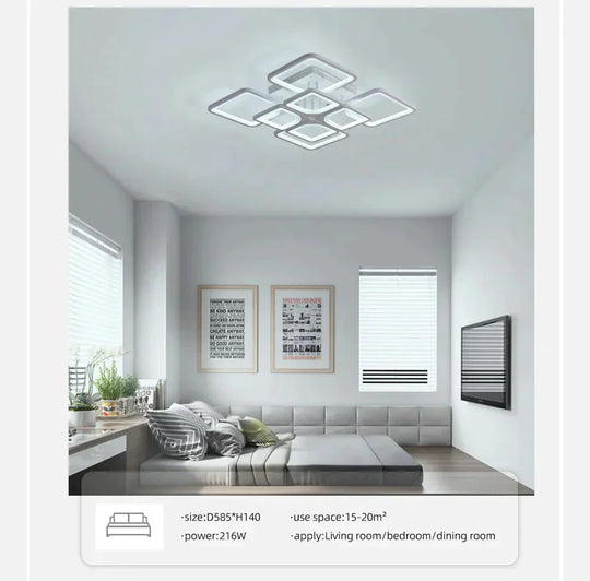 Modern Led Ceiling Lights Dimmable Lamp With App Remote Control For Living Room Bedroom Home