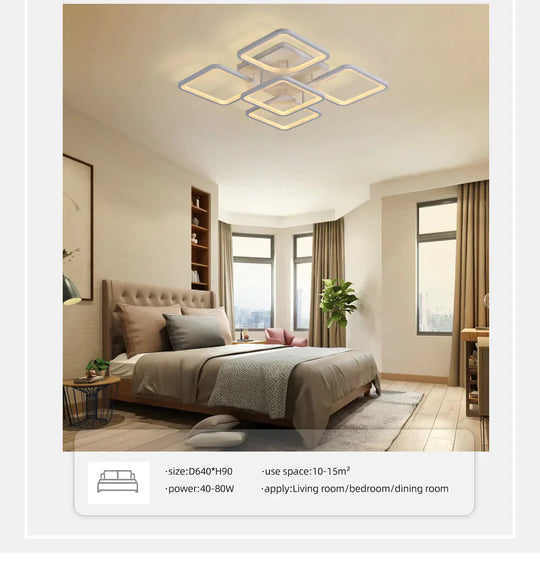 Modern LED Ceiling Lights Dimmable Lamp With APP Remote Control For Living Room Bedroom Home Decorative Fixture