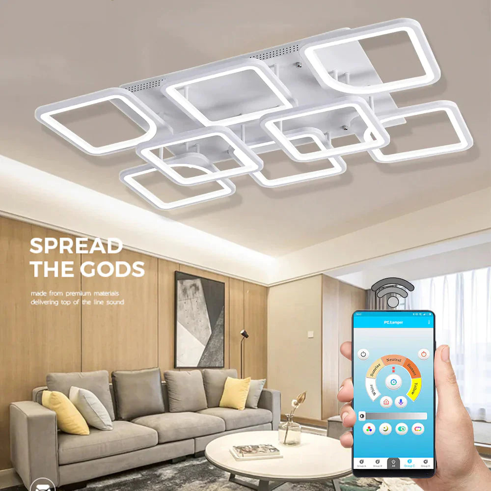 Modern LED Ceiling Lights App Remote Control Dimmable Light For Living Room Bedroom Fixture Indoor Home Decorative