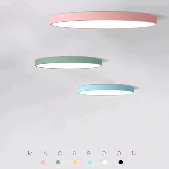 Modern Macaron Panel Lamp Led Ceiling Light Fixture Remote Control Hall Surface Mount Flush Bedroom