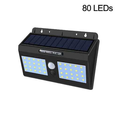 100 LEDs Outdoor Solar Wall Lamp PIR Motion Sensor Solar Porch Lights IP65 Sunlight Powered  For Street Fence Garden Security