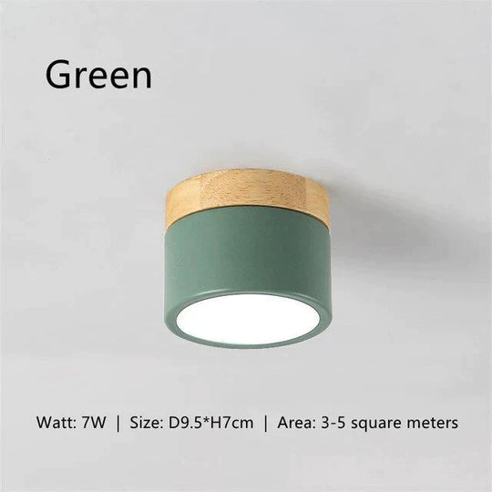 Ceiling Lights Iron&Wood Ceiling Lamp for Living Room Bedroom Kitchen Corridor Home Deco 7w LED Spot Light Fixtures