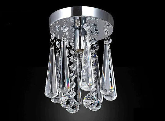 Crystal Ceiling Light Flush Mount Ceiling Light Fixture Ceiling Lamp with Crystal Beads for Bedroom Hallway Living Room Kitchen