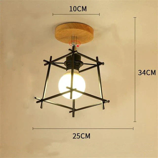 Nordic restaurant wrought iron ceiling lamp modern minimalist study bedroom personality creative ceiling lamp