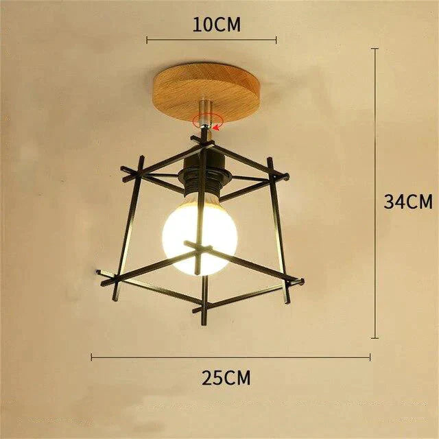 Nordic Restaurant Wrought Iron Ceiling Lamp Modern Minimalist Study Bedroom Personality Creative