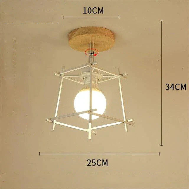 Nordic restaurant wrought iron ceiling lamp modern minimalist study bedroom personality creative ceiling lamp