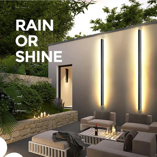 Modern Waterproof outdoor Long Strip LED wall lamp IP65 Aluminum Wall Light Garden porch Sconce Light  Sconce Luminaire