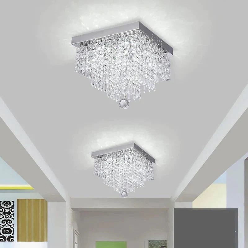 Square simple aisle living room LED ceiling crystal lamp balcony entrance corridor corridor aisle lamp creative ceiling lamp