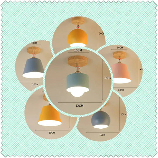 Nordic Macaron ceiling lamp creative porch aisle lights bay window balcony lights home bedroom cloakroom corridor lights