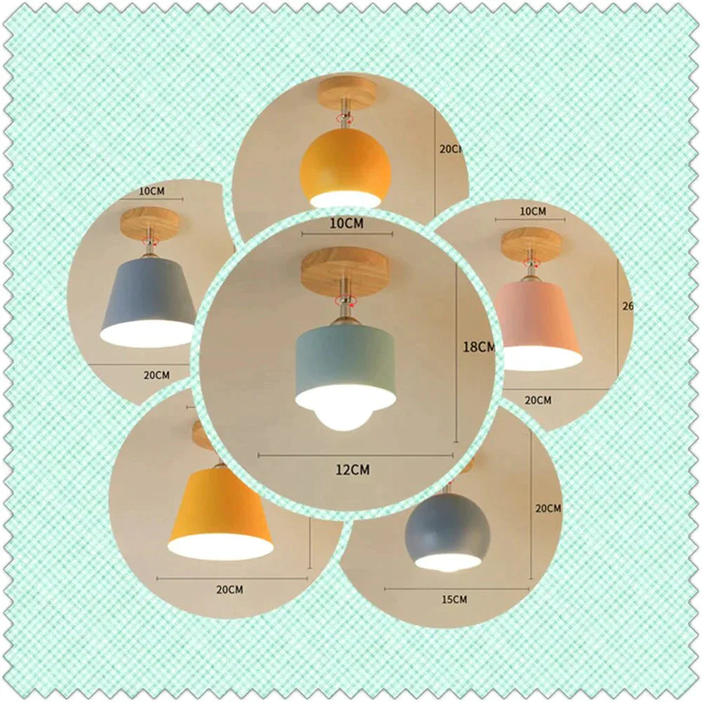 Nordic Macaron Ceiling Lamp Creative Porch Aisle Lights Bay Window Balcony Home Bedroom Cloakroom