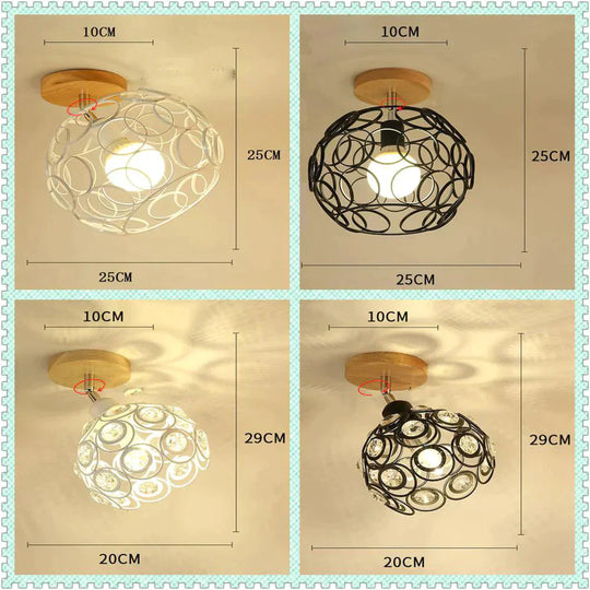 Creative Crystal Minimalist Ceiling Light Single Wall Lamp Bedroom European Iron Crystal Decor Lamps