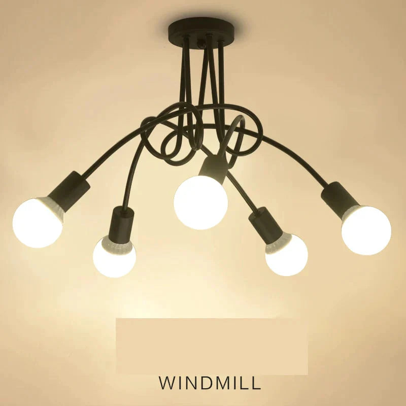 Industrial Style Bedroom Living Room Simple Study Dining Room Lamp Shop Cafe Loft Creative personality LED ceiling lamp