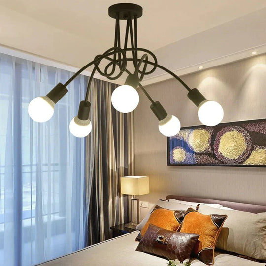 Industrial Style Bedroom Living Room Simple Study Dining Room Lamp Shop Cafe Loft Creative personality LED ceiling lamp