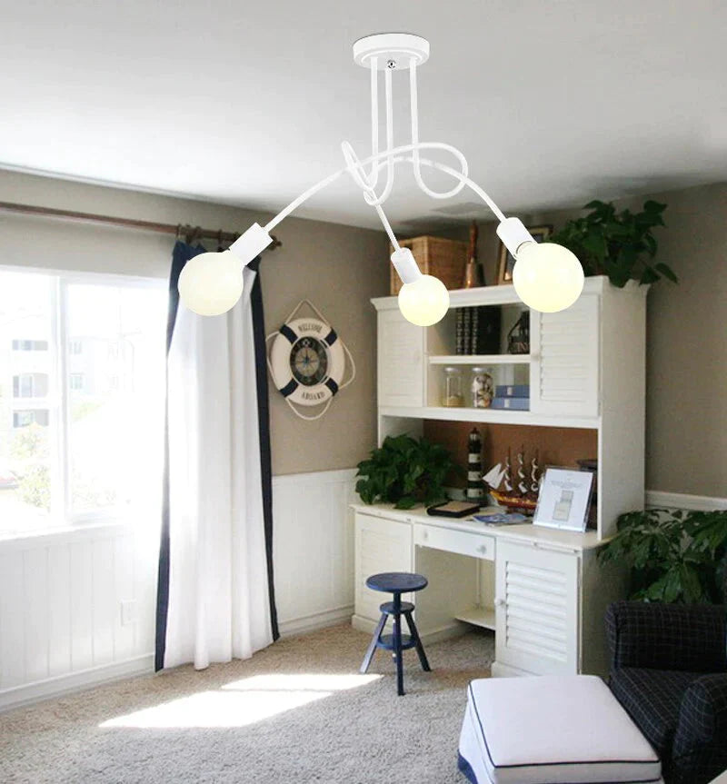 Industrial Style Bedroom Living Room Simple Study Dining Room Lamp Shop Cafe Loft Creative personality LED ceiling lamp