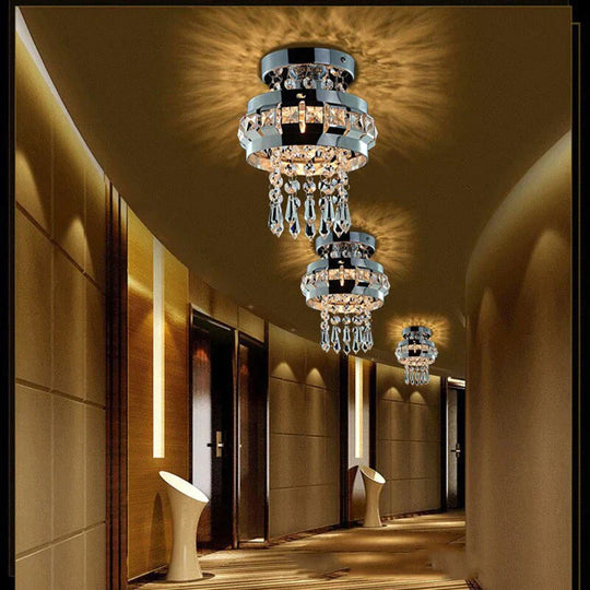 Crystal Ceiling Lamp Crystal Ball Light Fixture Flush Mount Ceiling Light for Hallway, Bedroom