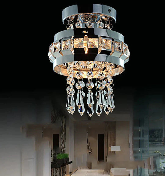 Crystal Ceiling Lamp Crystal Ball Light Fixture Flush Mount Ceiling Light for Hallway, Bedroom