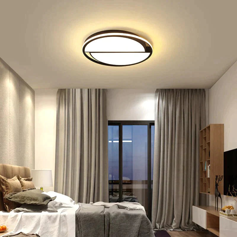 Modern Round Iron Living Room Chandelier Fixtures Led Lustre Bedroom Restaurant Dimmable Chandeliers