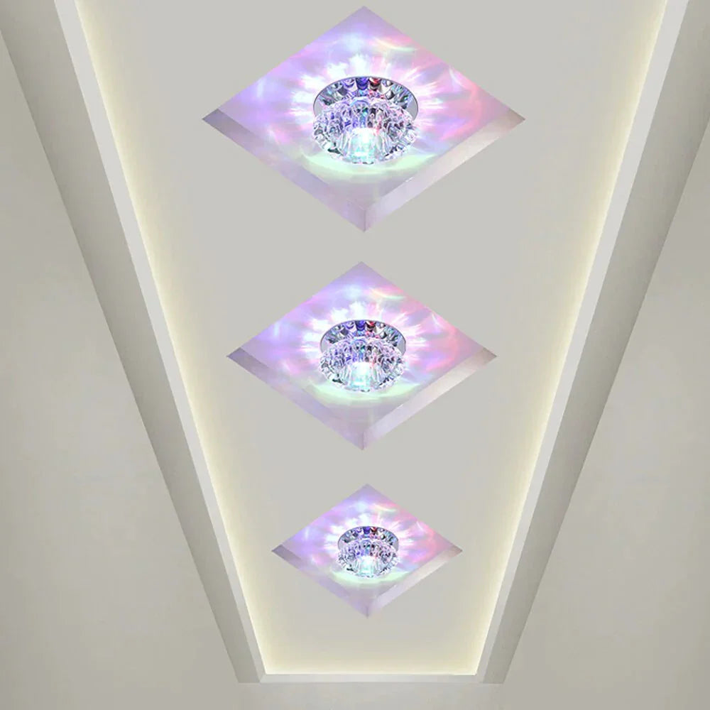 Modern LED Chip Crystal Aisle Lamp Solid Stainless Steel Base Surface Mounted Ceiling Lamp For Living Room Corridor