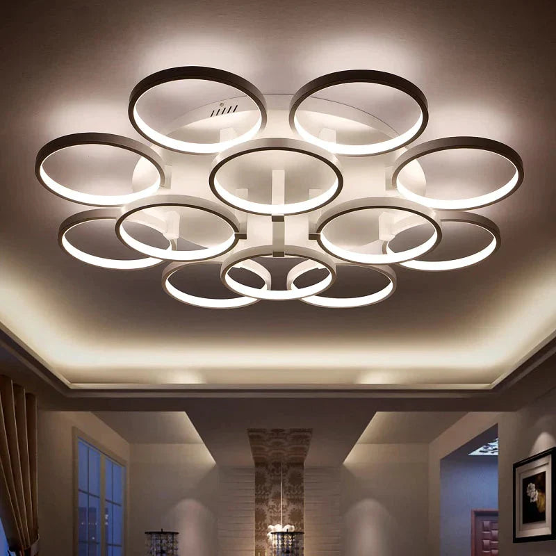 New Arrival Circle Rings Designer Modern Led Ceiling Lights Lamp For Living Room Bedroom Remote Control Ceiling Lamp Fixtures