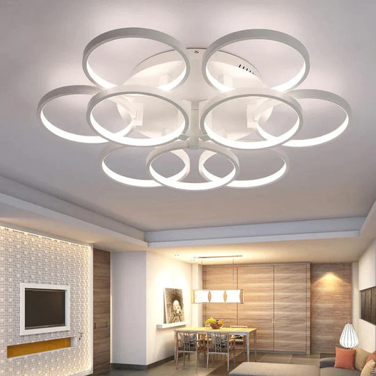 New Arrival Circle Rings Designer Modern Led Ceiling Lights Lamp For Living Room Bedroom Remote Control Ceiling Lamp Fixtures