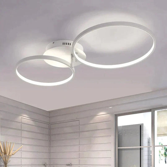 New Arrival Circle Rings Designer Modern Led Ceiling Lights Lamp For Living Room Bedroom Remote