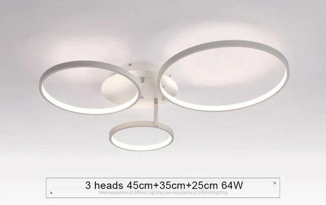 New Arrival Circle Rings Designer Modern Led Ceiling Lights Lamp For Living Room Bedroom Remote Control Ceiling Lamp Fixtures