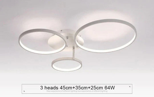 New Arrival Circle Rings Designer Modern Led Ceiling Lights Lamp For Living Room Bedroom Remote Control Ceiling Lamp Fixtures