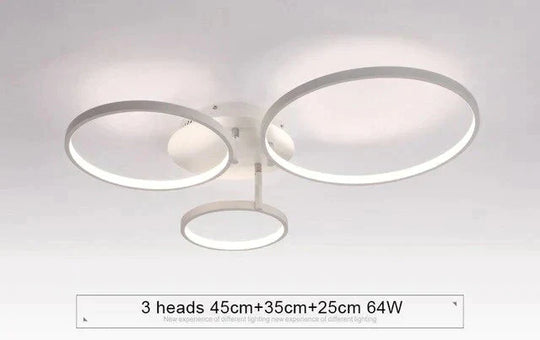 New Arrival Circle Rings Designer Modern Led Ceiling Lights Lamp For Living Room Bedroom Remote