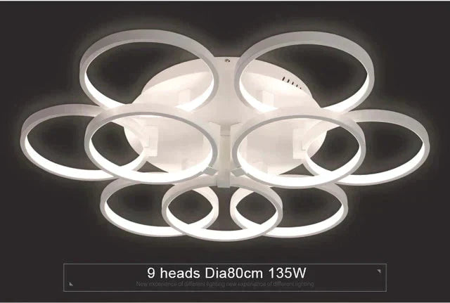 New Arrival Circle Rings Designer Modern Led Ceiling Lights Lamp For Living Room Bedroom Remote