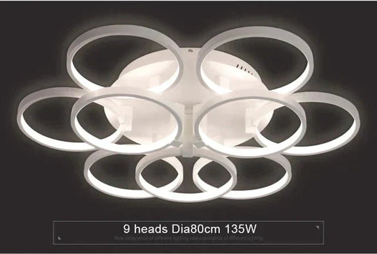 New Arrival Circle Rings Designer Modern Led Ceiling Lights Lamp For Living Room Bedroom Remote