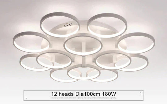 New Arrival Circle Rings Designer Modern Led Ceiling Lights Lamp For Living Room Bedroom Remote