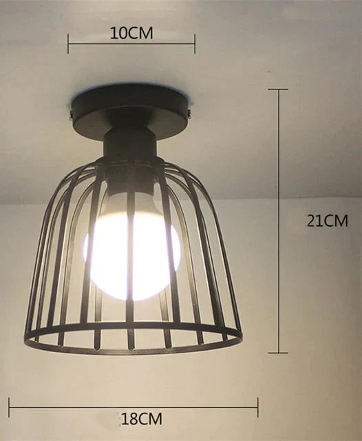 Vintage Ceiling Lights Lustre Luminaria Led Ceiling Lamp Loft Iron Cage Fixtures Lighting