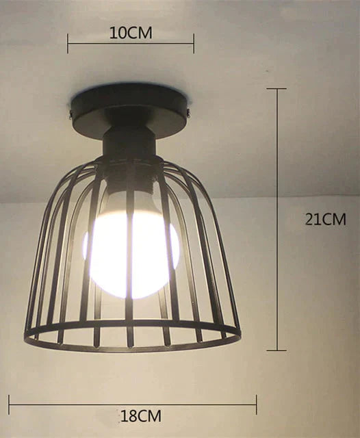 Vintage Ceiling Lights Lustre Luminaria Led Lamp Loft Iron Cage Fixtures Lighting