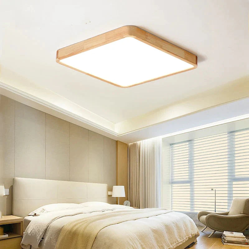 Nordic Simple Modern OAK Wood Ceiling Lamp Ultra Thin LED Ceiling Lights