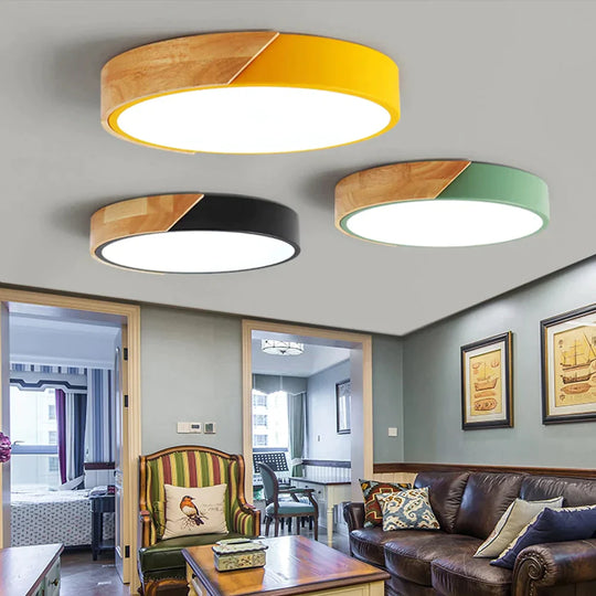 Colorful Nordic Wood led Ceiling Lights