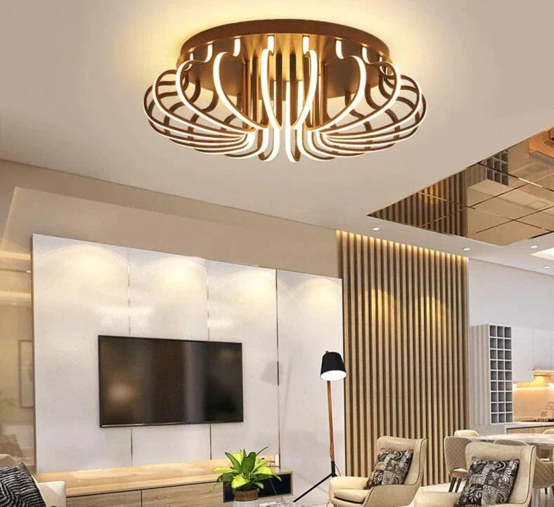 Modern Living Room Led Ceiling Lights For 10-15Square Meters Restaurant Indoor Light Luminarias Para Sala Remote Control