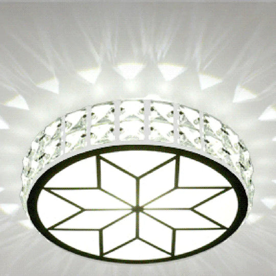 Modern Metal Crystal Ceiling Lamp For Hallway Dinning Room  6W/12W Glass Lampshade Round Aisle Lighting