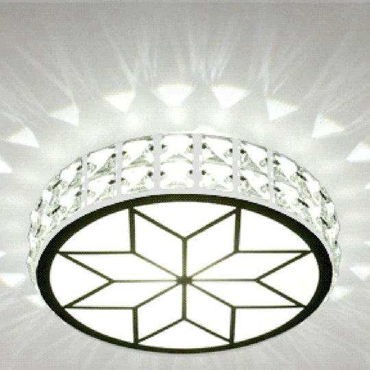 Modern Metal Crystal Ceiling Lamp For Hallway Dinning Room 6W/12W Glass Lampshade Round Aisle