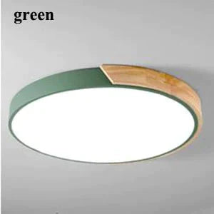 Nordic Oak App Dimmable Led Ceiling Lights Living Room Round Multicolor Alloy Lamp Bedroom Light