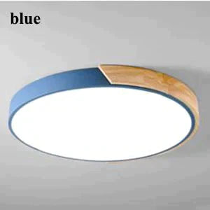 Nordic Oak App Dimmable Led Ceiling Lights Living Room Round Multicolor Alloy Lamp Bedroom Light