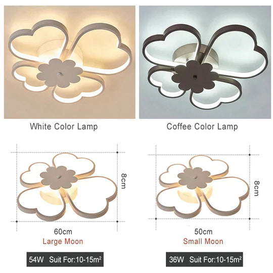 Flowers Lighting Fixtures For Kids Room 36W 54W