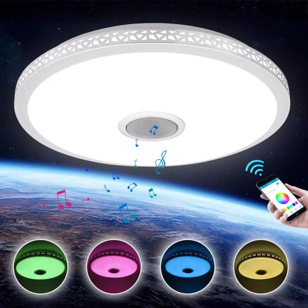 LED Ceiling Light Bluetooth and Music with colourful and dimmer RGB Ceiling Light Remote Control for living room and bedroom