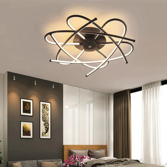 Matte Grey/Black Modern Led Ceiling Lights For Living Room Bedroom Study Room RC Dimmable Ceiling Lamp